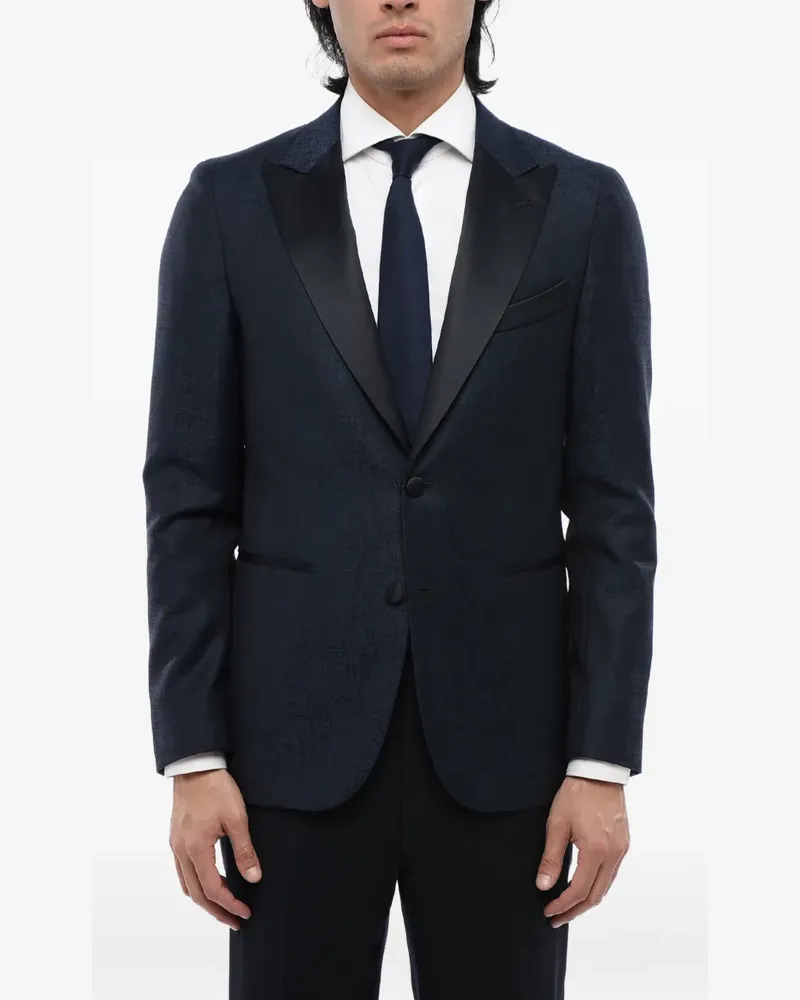 Corneliani single-breasted peak-lapel jacket - Blau Blau