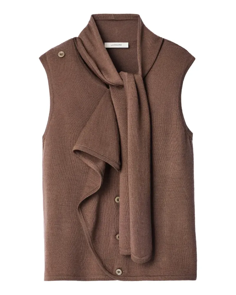 Christophe Lemaire asymmetrical cardigan in merino wool blend - Braun Braun