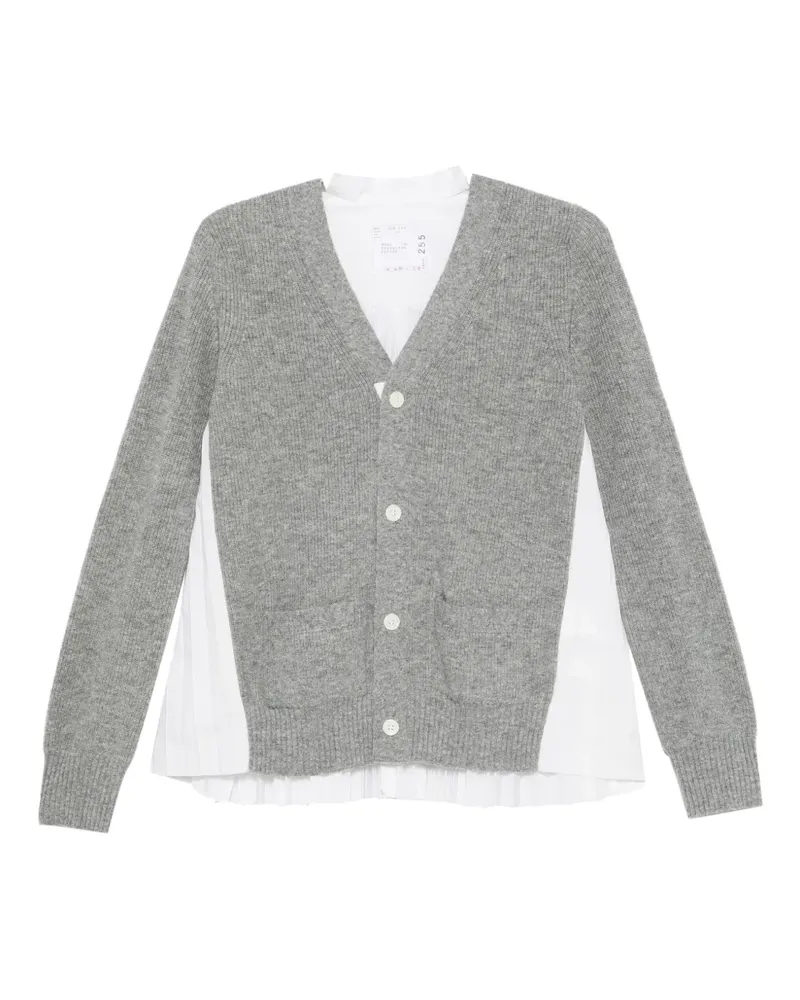 Sacai Geknöpfter Cardigan mit Faltendetail - Grau Grau
