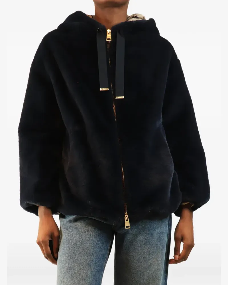 Herno faux fur hooded jacket - Blau Blau