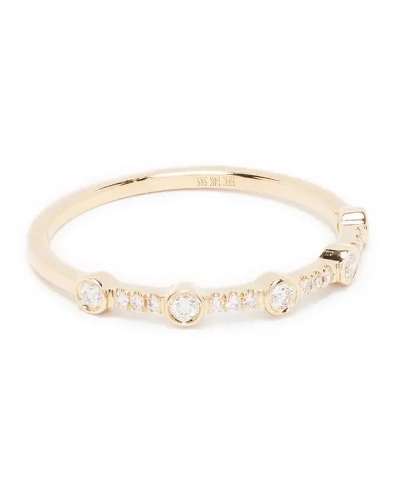 EF Collection 14kt Gelbgoldring mit Diamanten Gold
