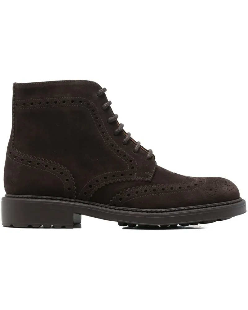 Doucal´s brogue-style lace-up ankle boots - Braun Braun