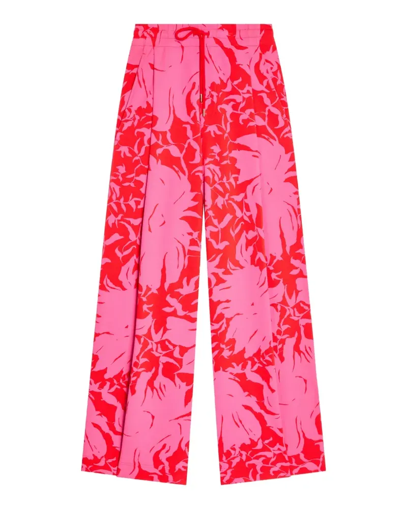 Dries van Noten Lockere Hose mit Blumen - Rosa Rosa