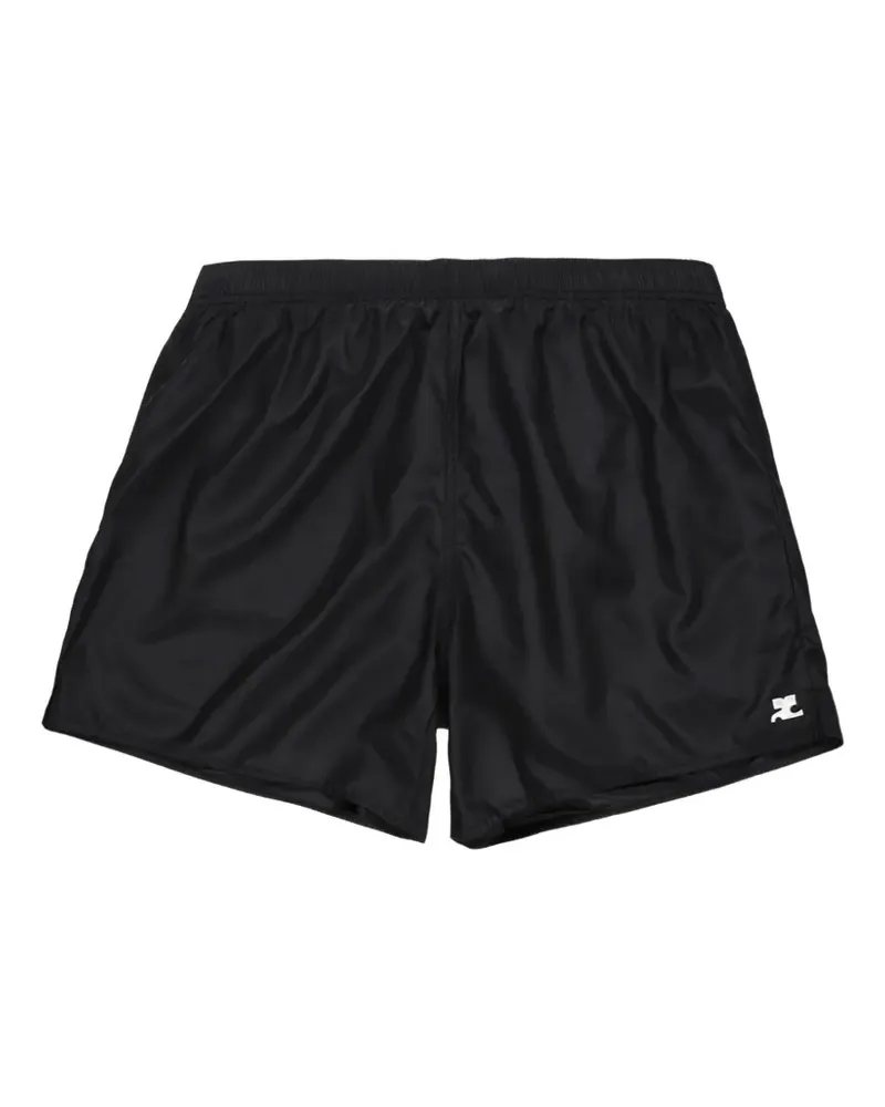 Courrèges Badeshorts mit Logo-Patch - Schwarz Schwarz