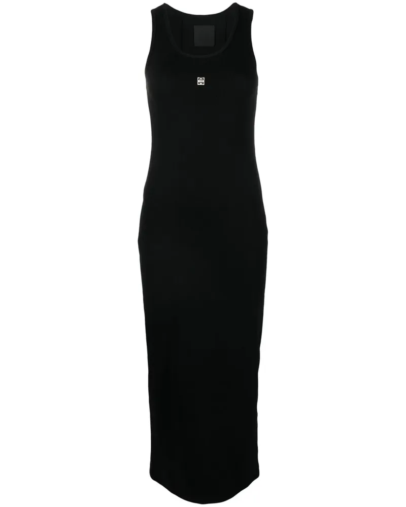 Givenchy Maxikleid aus geripptem Strick Schwarz