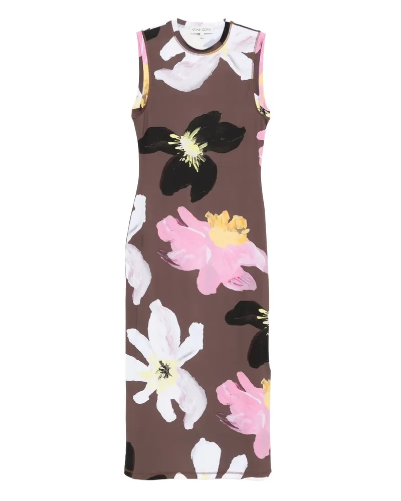 Stine Goya Ärmelloses Kleid mit Blumen-Print - Braun Braun