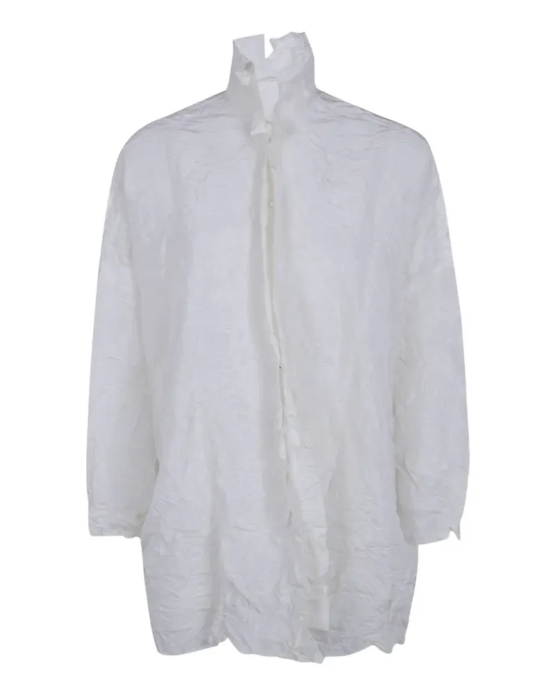 Daniela Gregis crinkled-finish high-neck shirt - Weiß Weiß