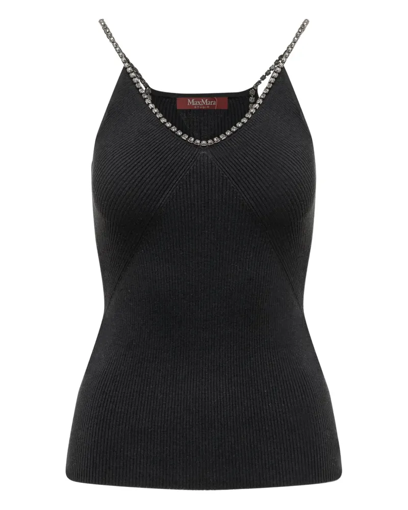 Max Mara Geripptes Mina Oberteil - Schwarz Schwarz