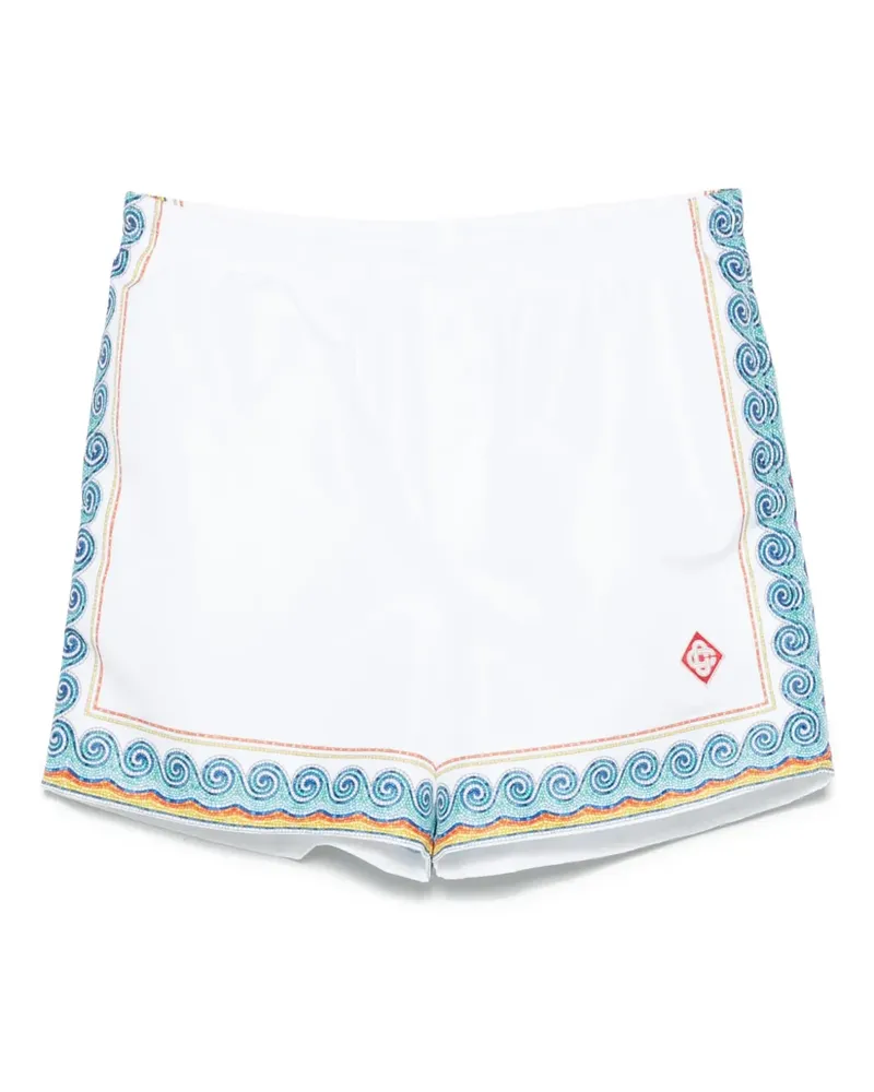 Casablanca Paris Greca Wave Badeshorts - Weiß Weiß