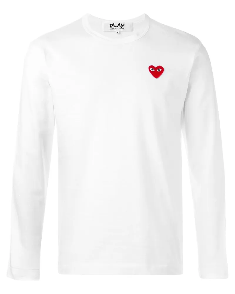 Comme des Garçons Langarmshirt mit Logo-Patch - Weiß Weiß