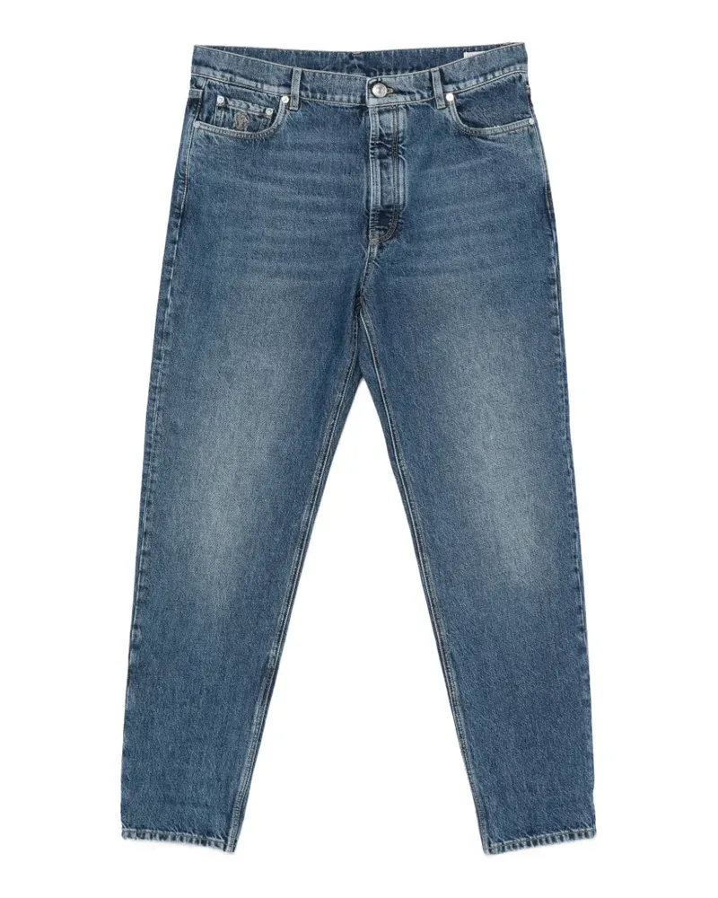 Brunello Cucinelli faded-effect straight-leg jeans - Blau Blau