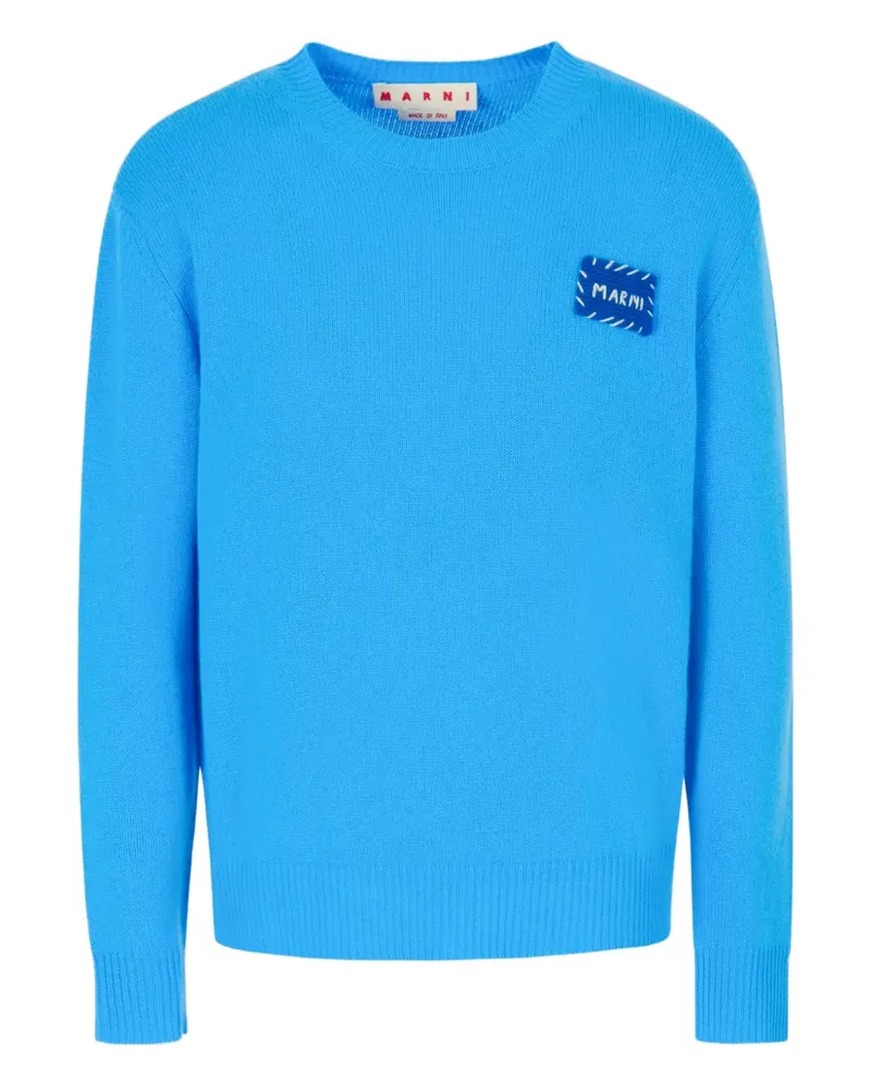 Marni Pullover mit Logo-Patch - Blau Blau