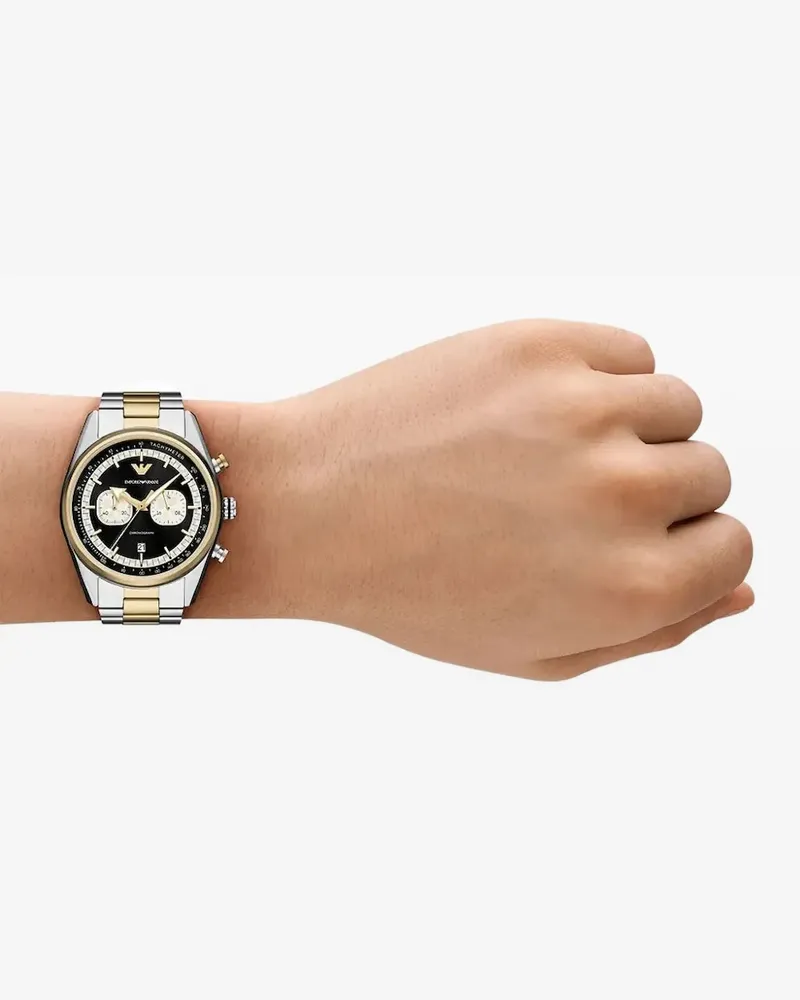 Emporio Armani Edelstahl 42mm - Grau Grau
