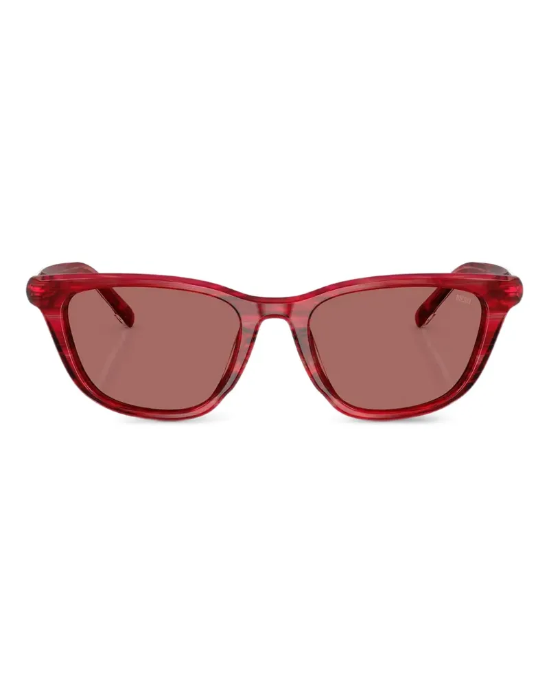 Diesel Sonnenbrille mit Cat-Eye-Gestell - Rot Rot