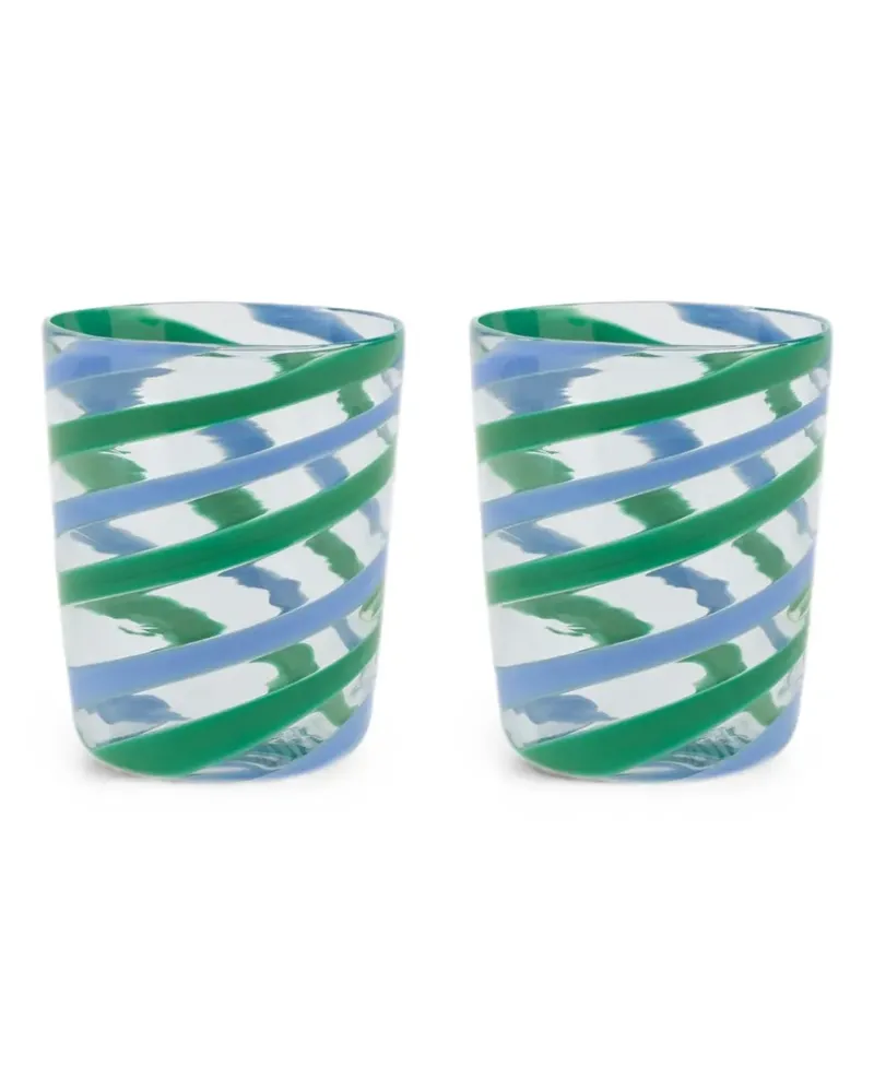 Lisa Corti x Canna Spiral decorative glasses (set of two) - Grün Grün