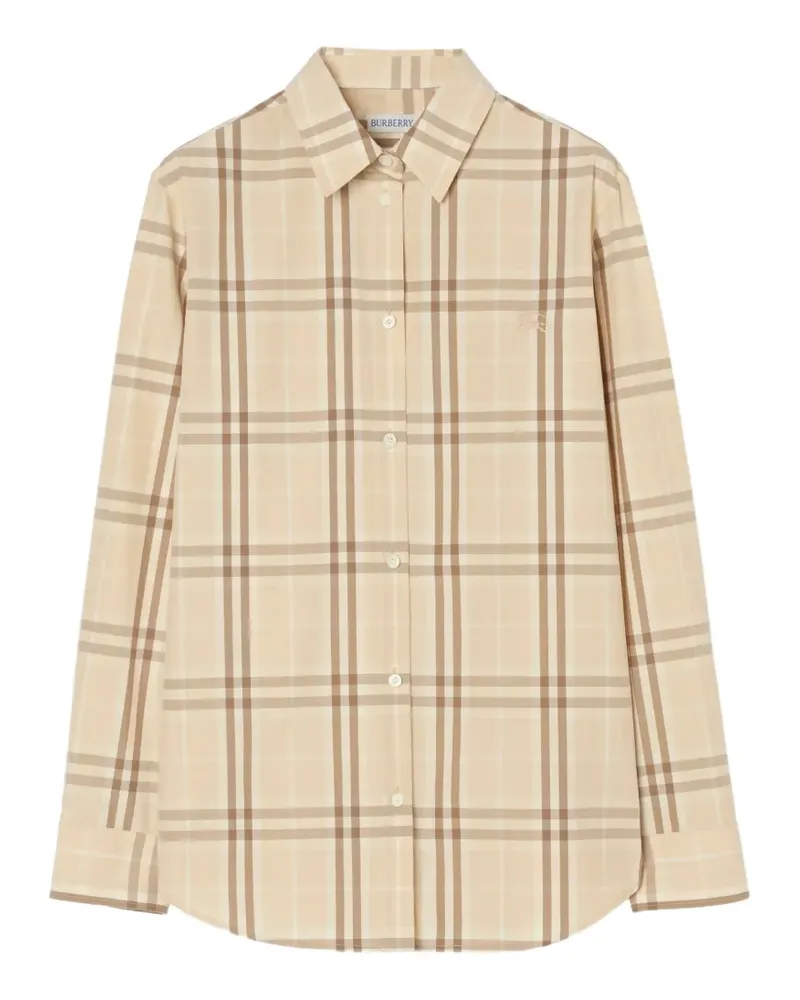 Burberry Klassisch geschnittenes Hemd aus Baumwolle mit Karo - Nude Nude