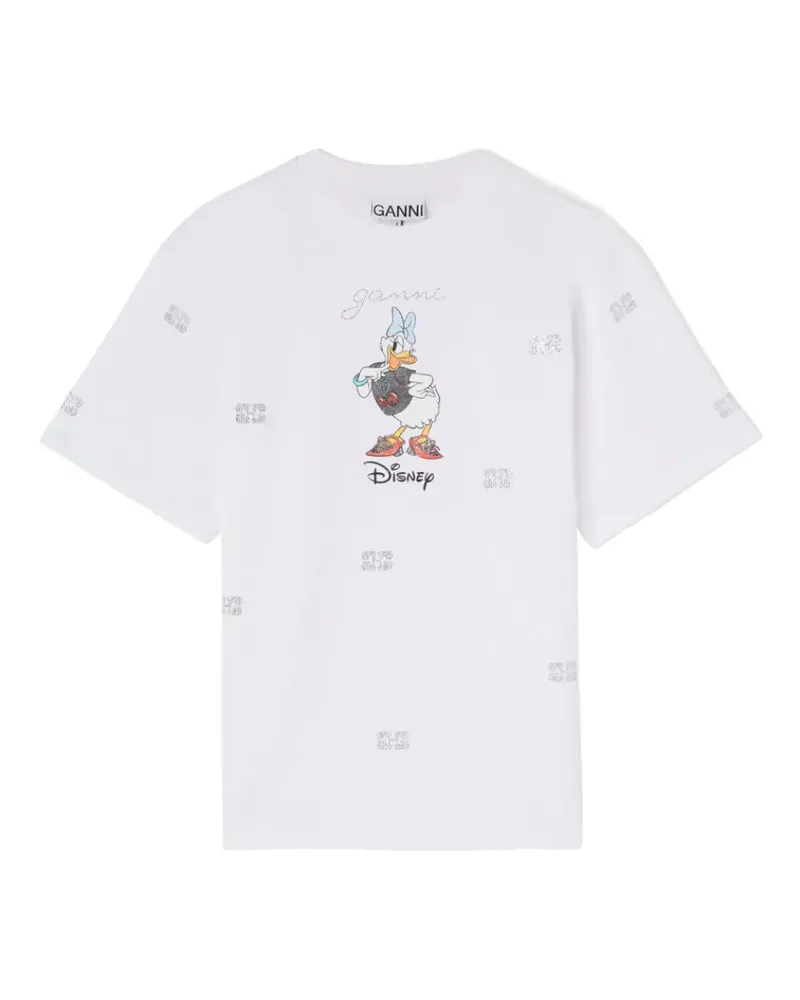 Ganni x Disney T-Shirt mit grafischem Print - Weiß Weiß