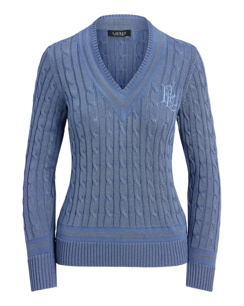Ralph Lauren Pullover mit Zopfmuster und Logo-Stickerei - Blau Blau