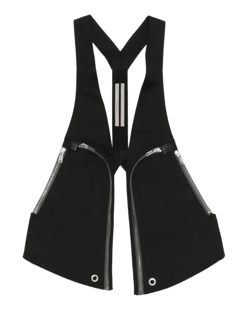 Rick Owens zip Bauhaus vest - Schwarz Schwarz