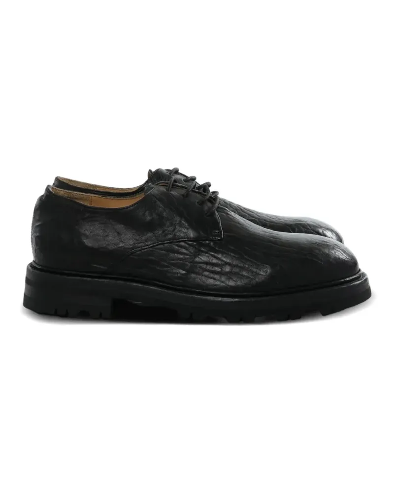 Ziggy Chen crinkled-leather derby shoes - Schwarz Schwarz