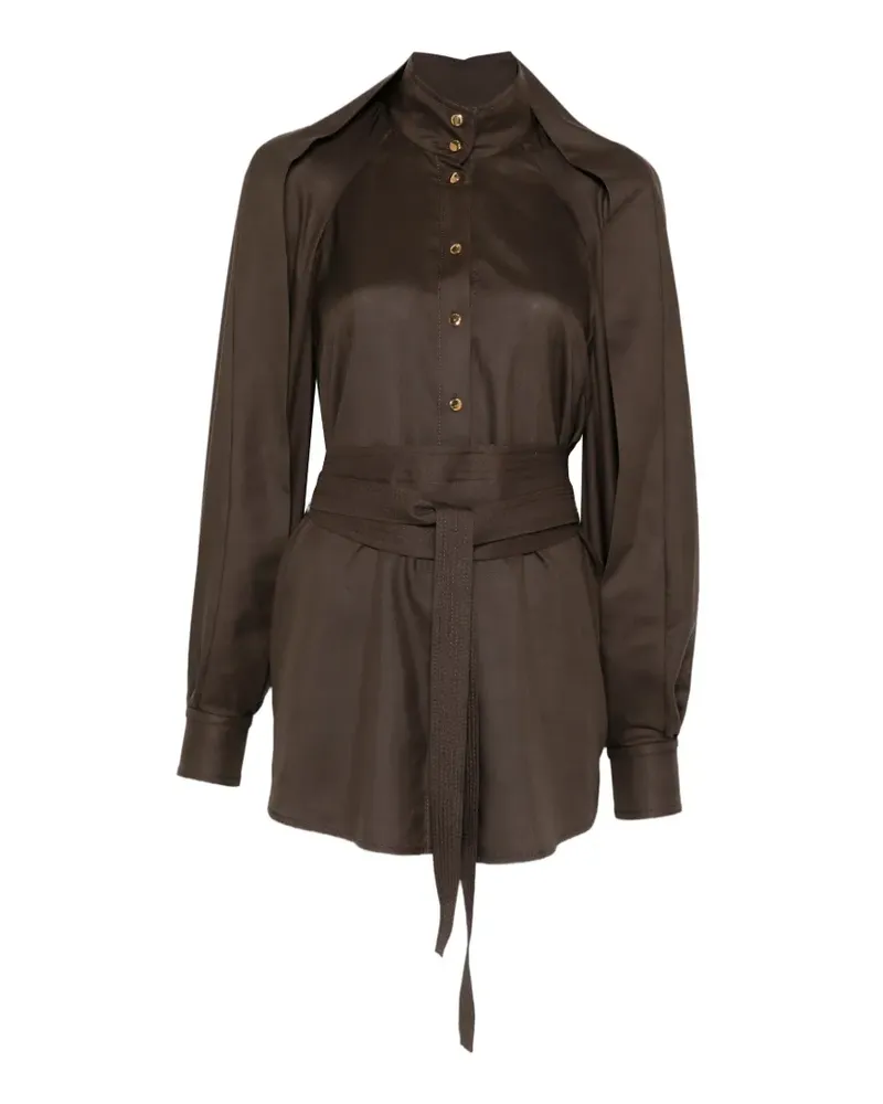 Zimmermann Hemd mit Bindegürtel - Braun Braun