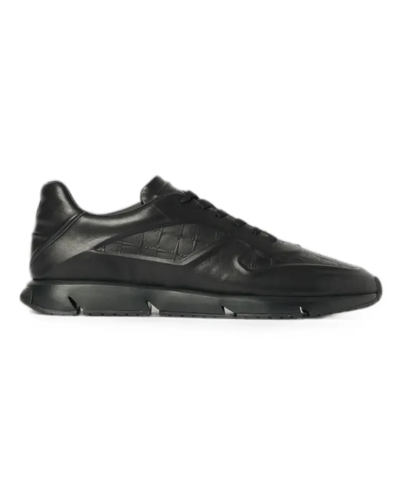 Cesare Paciotti croc-effect leather sneakers - Schwarz Schwarz