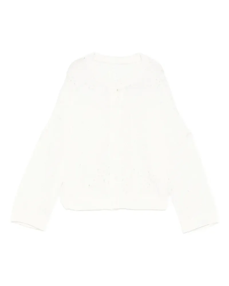 Yohji Yamamoto Pointelle cardigan - Weiß Weiß