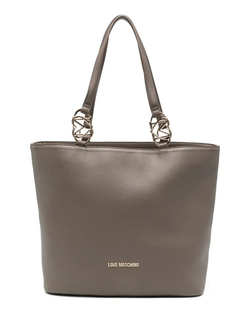 Moschino Schultertasche mit Logo - Grau Grau