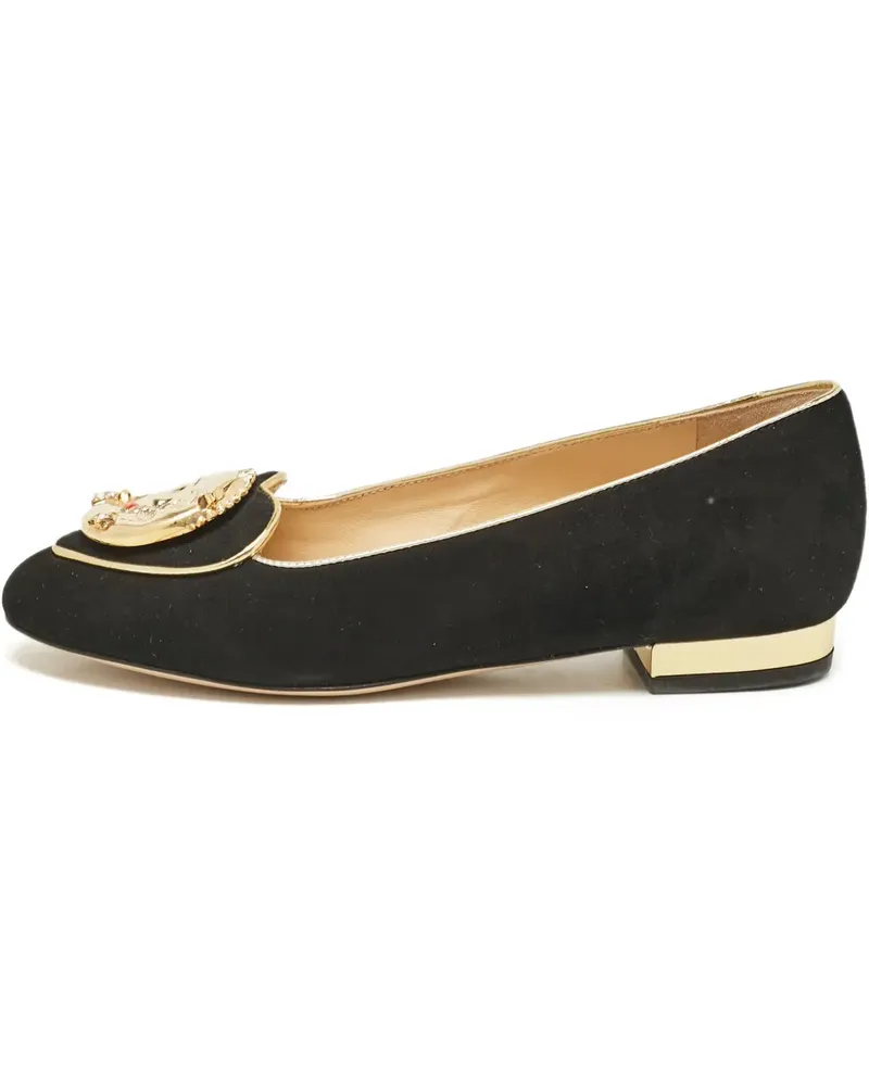 Charlotte Olympia Ballerinas mit Stickerei - Schwarz Schwarz