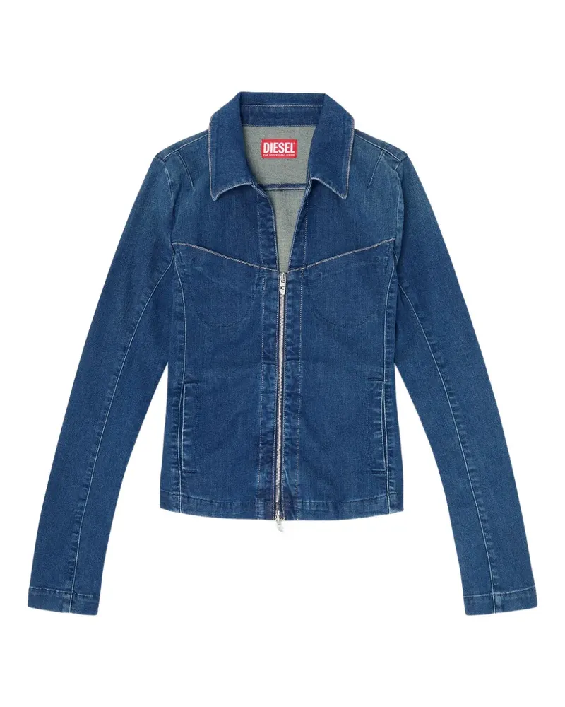 Diesel Jeanshemd mit Reißverschluss - Blau Blau