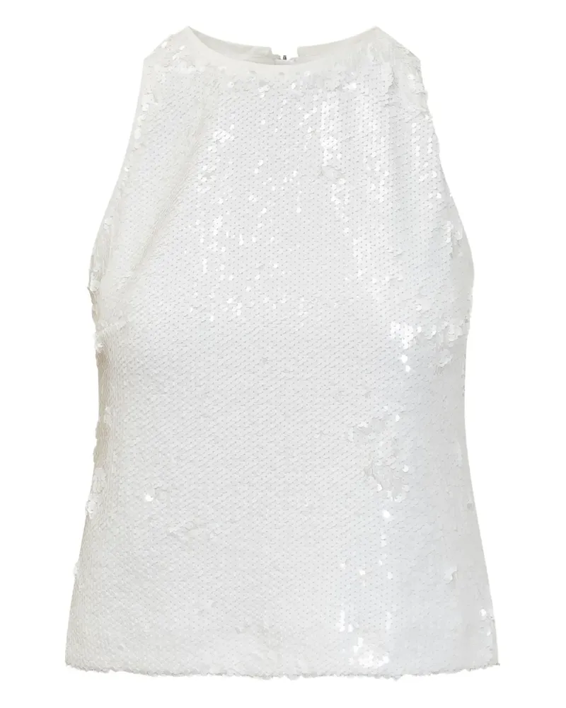 MSGM Oberteil mit Pailletten - Weiß Weiß
