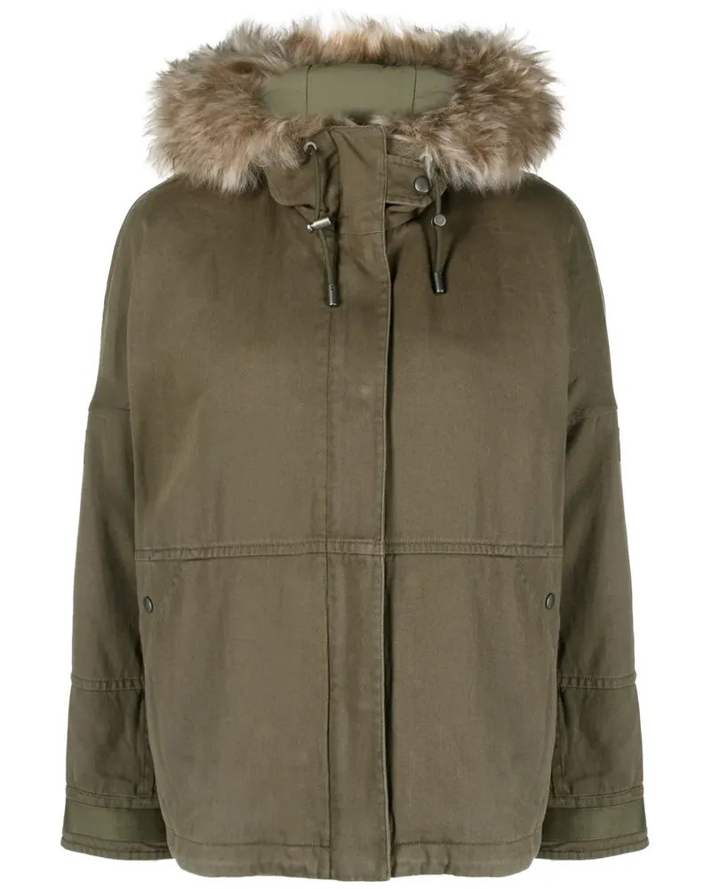 Yves Salomon Jacke mit Shearling-Besatz - Grün Grün