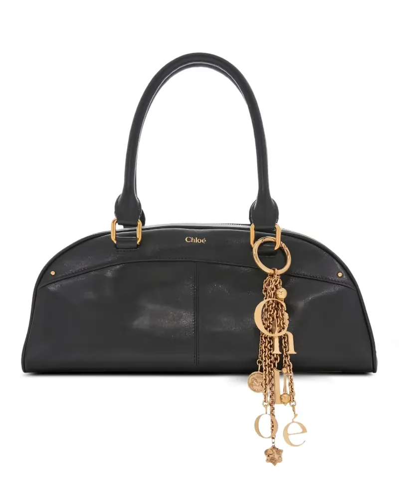 Chloé Schultertasche mit Logo-Anhänger - Schwarz Schwarz