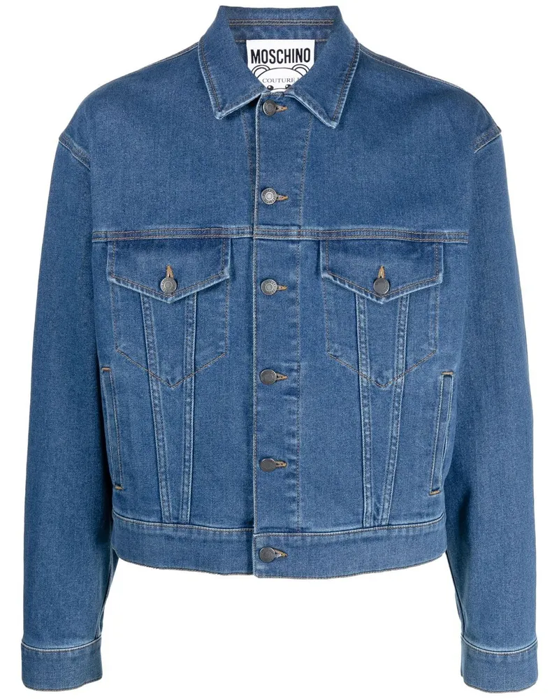 Moschino Jeansjacke mit Logo-Stickerei Blau