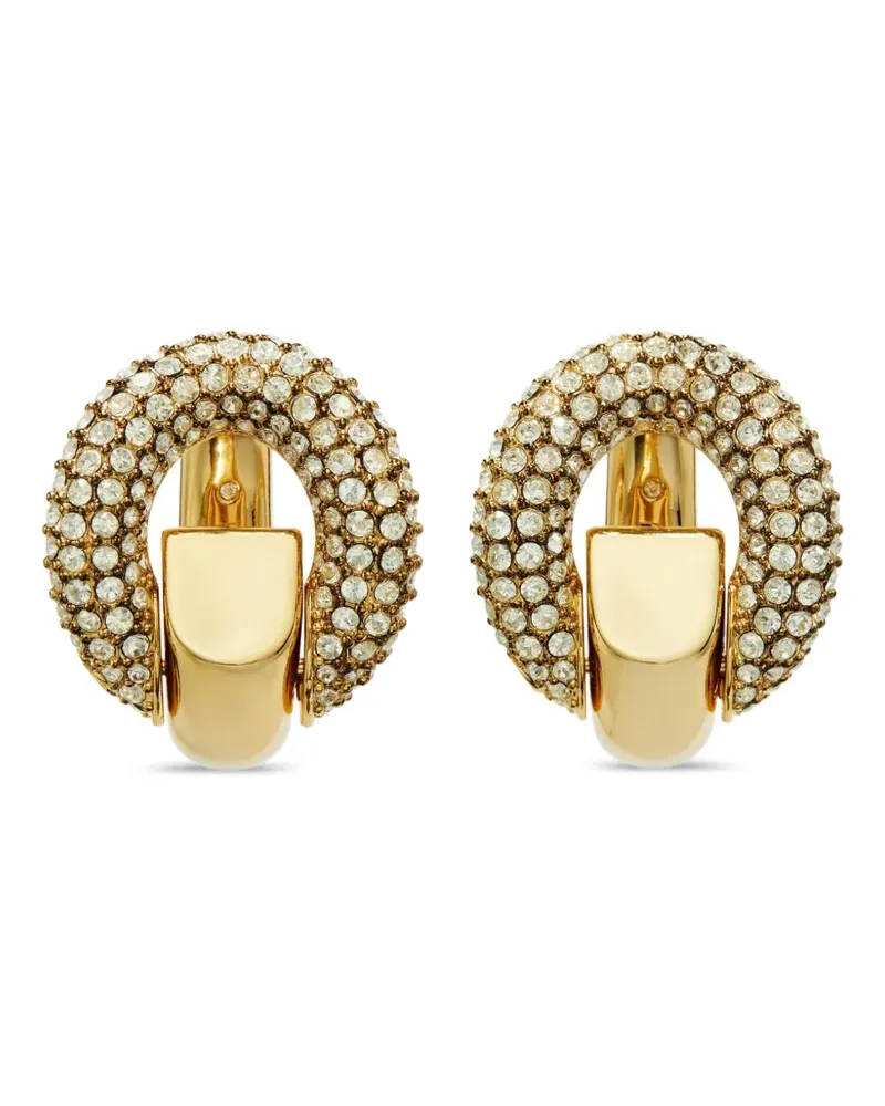 Tory Burch Creolen mit Kristallverzierung - Gold Gold