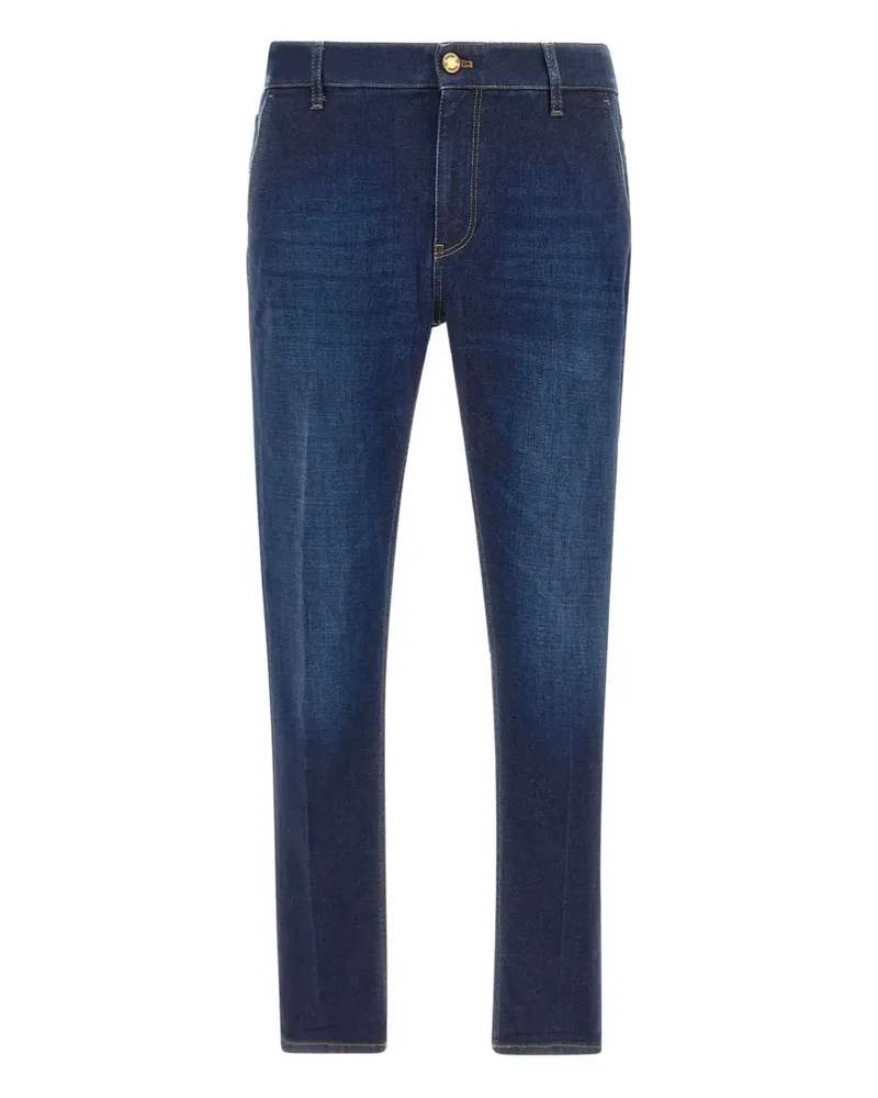 PT TORINO Jeans mit Leder-Patch - Blau Blau