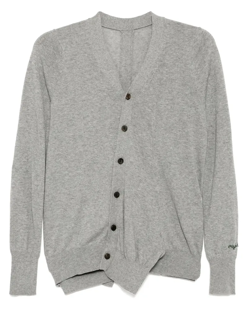 Yohji Yamamoto Cardigan mit Slogan-Stickerei - Grau Grau