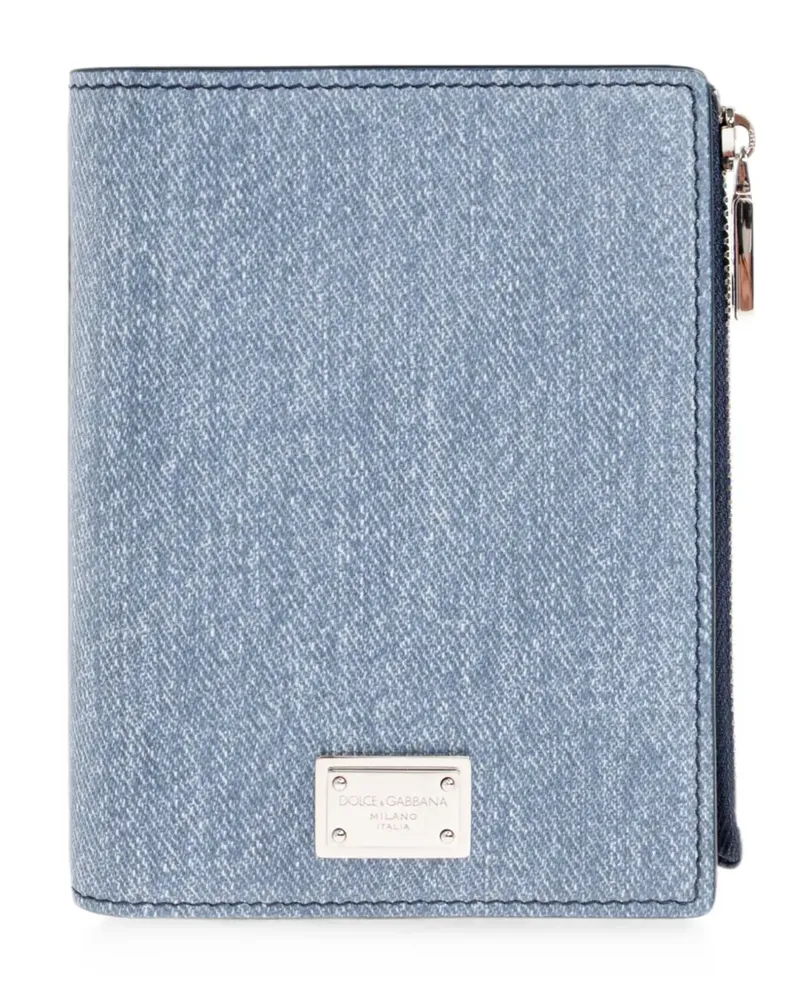 Dolce & Gabbana Portemonnaie mit Logo-Schild - Blau Blau