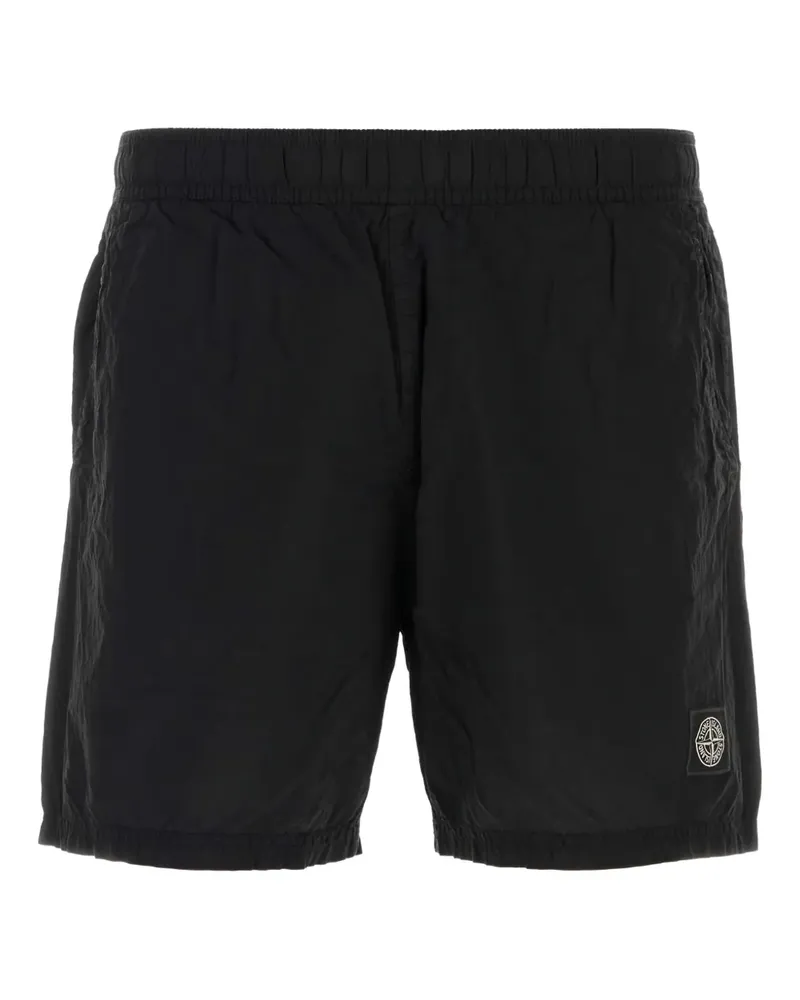 Stone Island Badeshorts mit Logo-Patch - Schwarz Schwarz