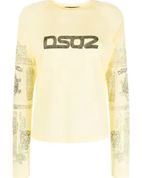 Dsquared2 Langarmshirt mit Logo-Print Gelb