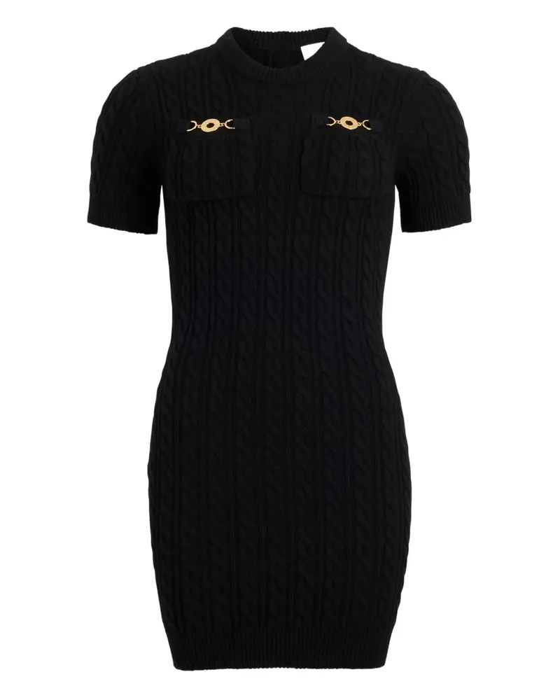 Patou Kleid mit Zopfmuster - Schwarz Schwarz