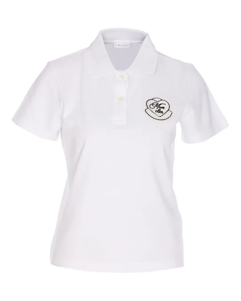 Moncler Poloshirt mit Logo-Patch - Weiß Weiß