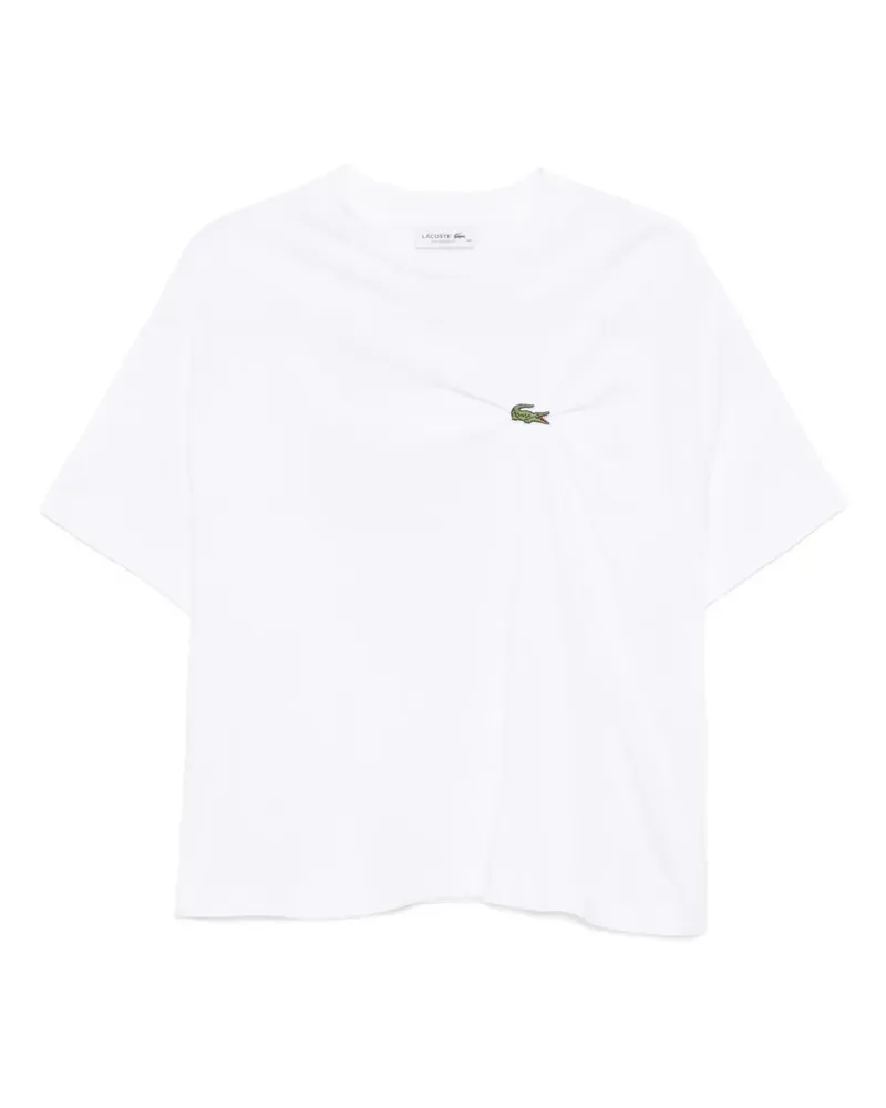Lacoste Drapiertes Oversized-T-Shirt - Weiß Weiß