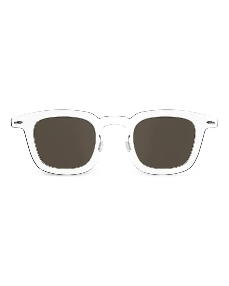 Lindberg Sonnenbrille mit eckigem Gestell - Grau Grau