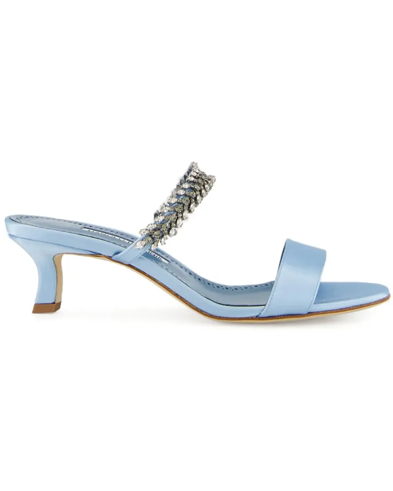 Manolo Blahnik Kifasan Sandalen mit Kristallen 50mm - Blau Blau