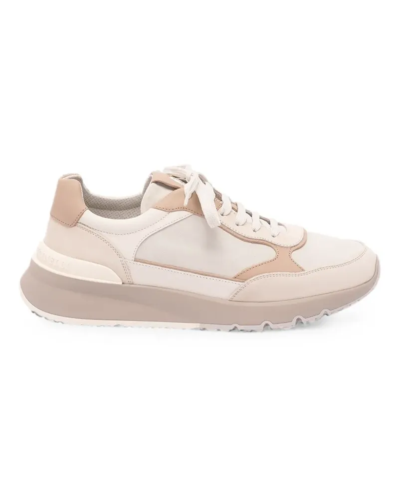 Brunello Cucinelli panelled leather sneakers - Nude Nude