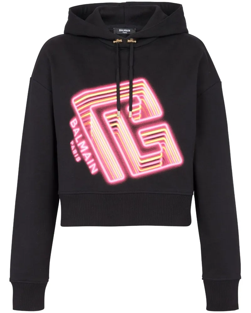 Balmain Hoodie mit Logo-Print - Schwarz Schwarz
