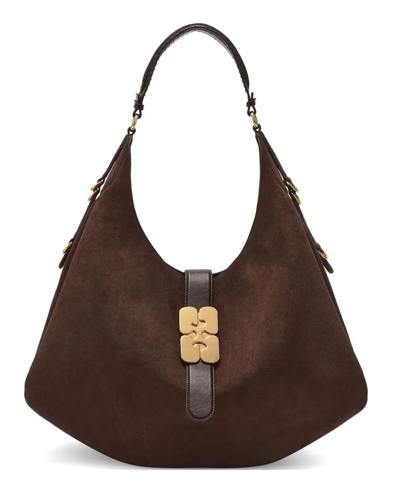 Ganni Große Kat Schultertasche - Braun Braun