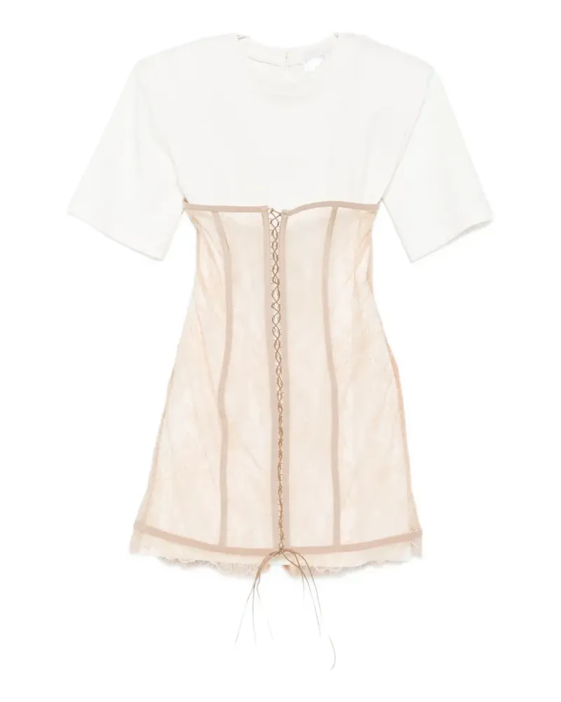 Giuseppe di Morabito lace-detail mini dress - Weiß Weiß