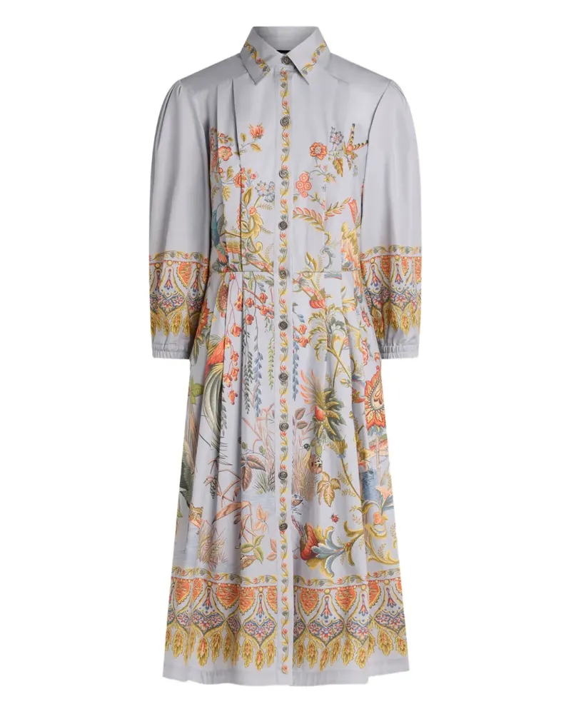 Etro Hemdkleid mit Blumen-Print - Grau Grau